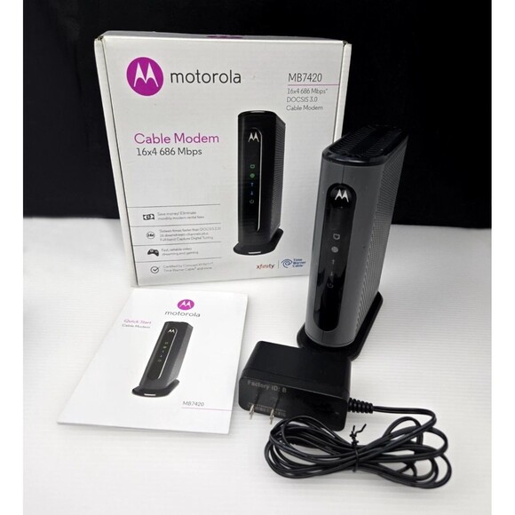 Motorola Cable Modem MB7420 16x4 686 Mbps DOCSIS 3.0 RNW916 Comcast Xfinity - Picture 2 of 16